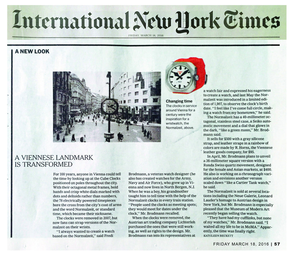 Normalzeit Feature in the International New York Times_March 18th, 2016