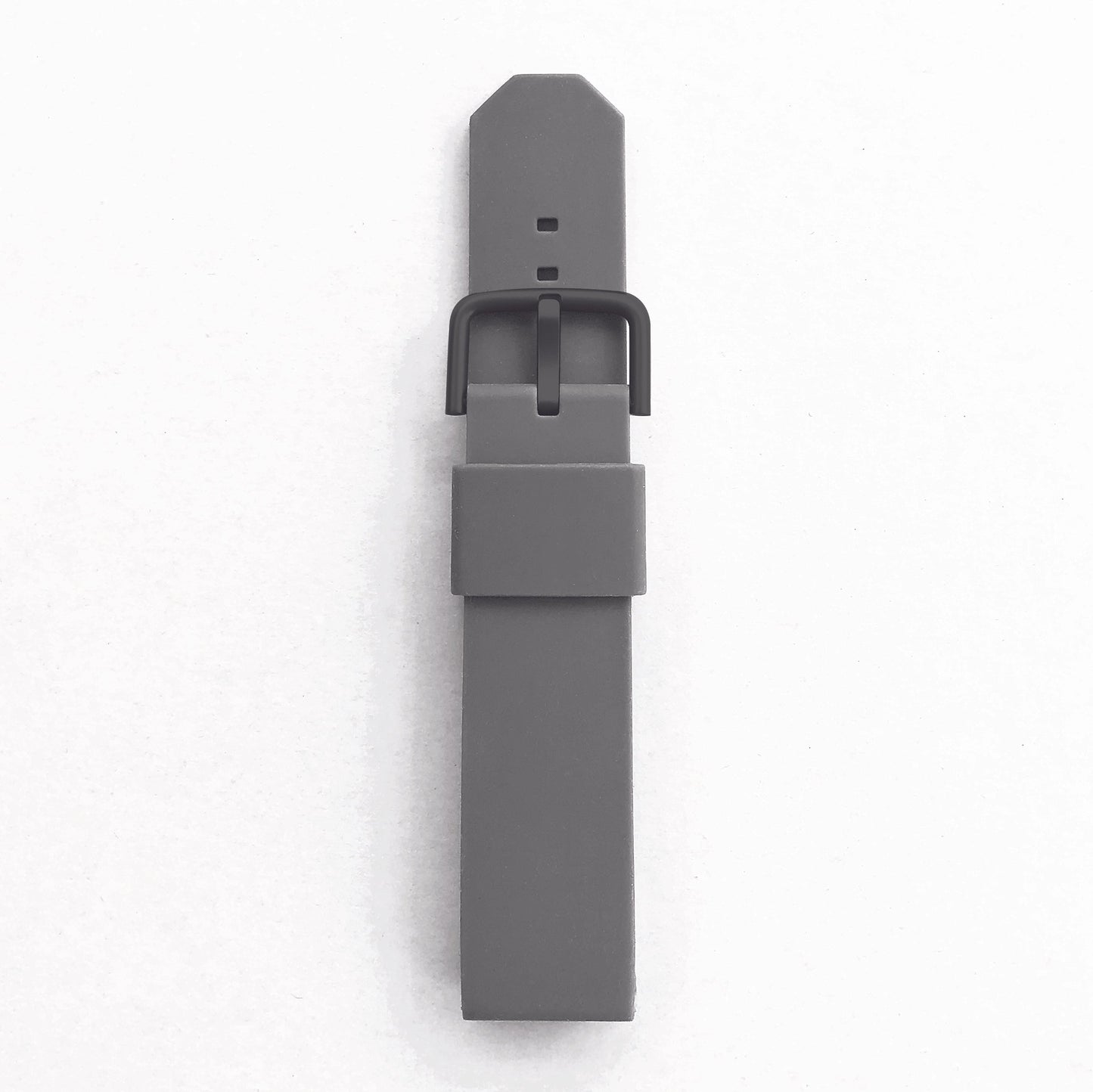 Normalzeit gray silicone watch strap with black IP buckle