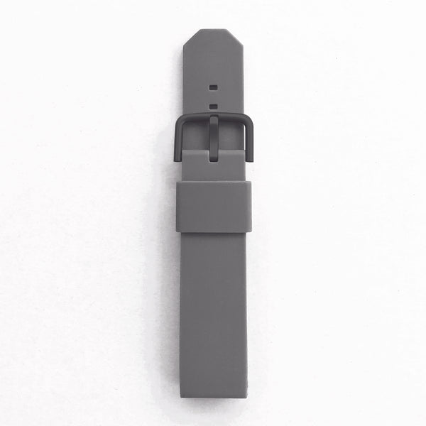 Smooth Gray Silicone Strap on Black IP SS Buckle and Single Wide Keeper